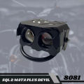 LAMPU TEMBAK 2 MATA+DEVIL DAN SENJA BODY FOGLAMP 2 MATA PLUS DEVIL BODY UNIVERSAL MOTOR MOBIL. 