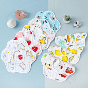 BabyShine Celemek bayi Bib Slabber Handuk Air Liur Baby Bahan Katun Gauze 360 berputar