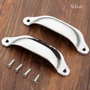 NEXASHOP 2PCS Kitchen Cupboard Dresser Antique Brass Shell Shape Cabinet Door Handle Cabinet Pulls Drawer Knob Wardrobe Pulls