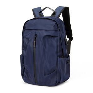 Lightweight Backpack With USB Port Solid Color Schoolbag Travel Bag  Weekend Bag Nylon Durable And Waterproof 45*30*15CM