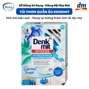 Túi thơm Denkmit Sensual Fresh hộp 4 túi khử mùi tủ quần áo chống ẩm mốc hương thơm - Nội địa Đức