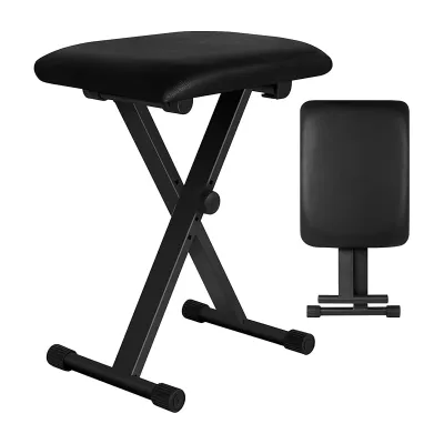 KAWES Foldable X-type Keyboard Instrument Piano Drum Stool Adjustable Height Lifting Metal Rack Stool
