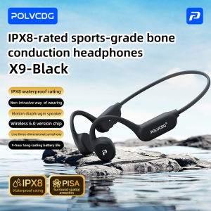 Polvcdg-X9 "Run" 【No Memory Card】Sports Bone Conduction Headphones IPX8 Waterproof Bluetooth 6.0 Running And Cycling Headphones With Microphone