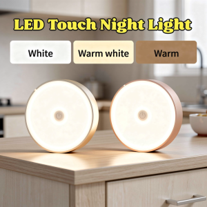 Led Night Light Push Lamp Cabinet Light Rechargeable Magnetic Stick On Tahan Lama Three Color Wardrobe Counter Rumah Tangga