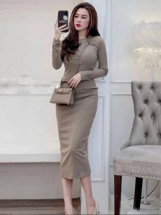 Váy Len Tăm Body Cổ 3 Phân giá rẻ Tháng 2,2024|BigGo Việt Nam