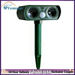 【Local Shipment】Solar Powered Waterproof Animal Repeller Ultrasonic Pest Control Device for Garden and Yard