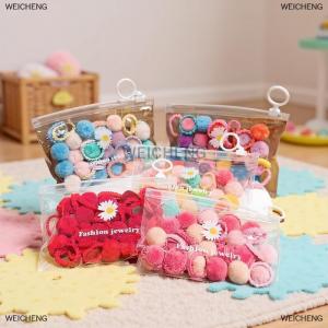 [COD] WEICHENG 20Pcs Girls Colorful Plush Ball Elastic Hair Bands Kids Hair Ropes Rubber Bands Childrens Braided Headwear Hair Accessories