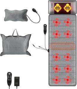 Back Massager Chair Pad with Heat Massage Seat Cushion Multifunctional Back Massager Fatigue Stress Relief with Massage Vibration Timer for Men Women Home Office Car Use