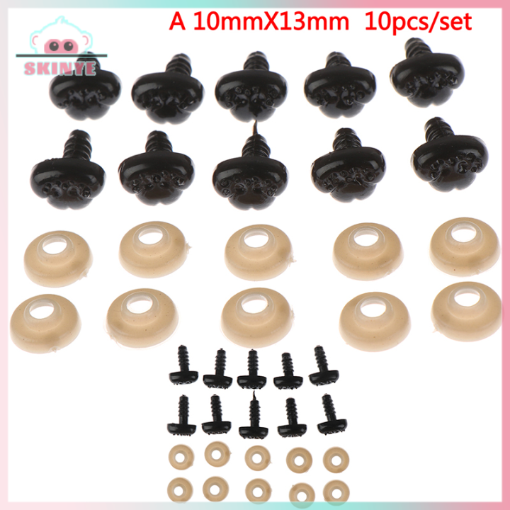 Skinye [ready Stock] Kawayi Cute 10pcs Diy Plastic Black Noses For Bear 