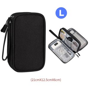 Double Layer Travel Organizer Portable Cable Storage Double Layer Travel Gadget Pouch Waterproof Travel Organizer Gadget Bag Electronic Organizer Storage Bag For Cables Gadget Bag