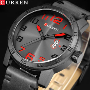 CURREN NEW Men Sport Watches Luxury Mens Quartz Clock Man Army Military Leather Wrist Watch(8254)