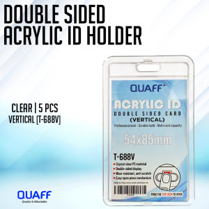 SaleZone - QUAFF 5pcs Double Sided Acrylic ID Card Holder (Horizontal/Vertical)