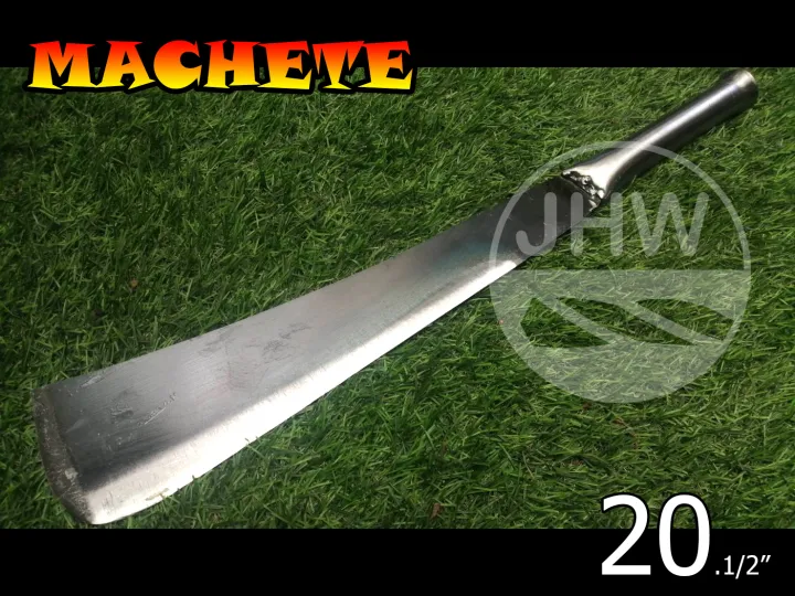 JHW มีดอีโต้หัวตัด Machete ด้ามเหล็กขัดเงา สำหรับงานอเนกประสงค์