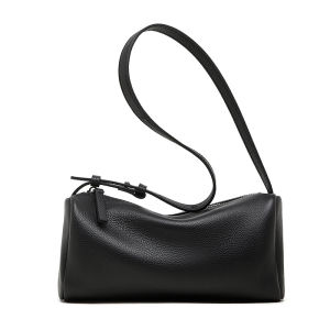 BeeGreen Women Genuine Leather Small Shoulder Bag Fashion Cylinder Sling Bag Daily Minimalist Commuter Bag Casual Barrel Bag