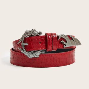 BEAUTYLADIES Gothic Double Snake Belt PU Leather Irregular Women Belt Trend Subculture Y2K Rivet Belt