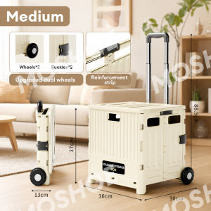 MOSHOE Outdoor Camping Trolley Cart Stair-Climbing Wheel Foldable Shopping Cart Storage Grocery Cart