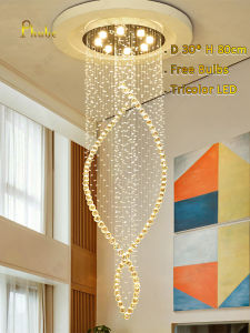 Phube Luxury Crystal Chandelier Design Hanging Lighting Large Modern Indoor Lamp For Living Room Staircase Lobby