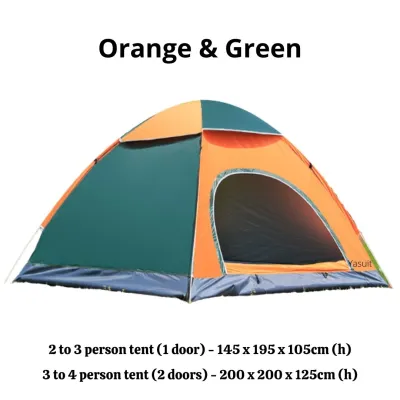 Camping Tent Pop Up Khemah Murah Automatic 4 person Quality Kualiti Ekonomi Economy Ready Stock Malaysia Seller