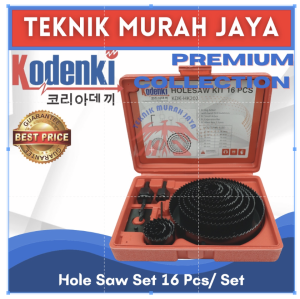 BISA COD KODENKI Hole Saw Set 16pcs Mata Bor Kayu Hidroponik Wood Holesaw Kit