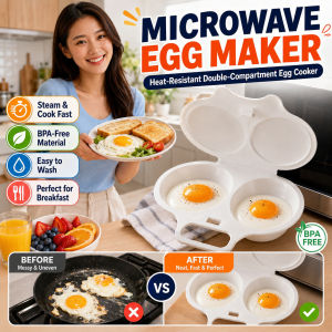 Double Layer Egg Steamer Microwave Heat Resistant Egg Cooking Mold Food-grade Materials Quick Cooking 微波炉耐热双格蒸蛋盒