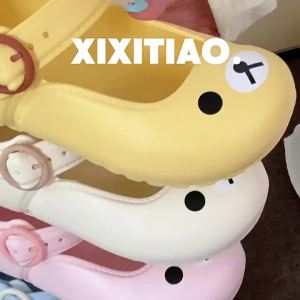 XIXITIAO Sandals Non-Slip Ballet Bear Summer Single Shoes for Women Thick-Soled Student Sandals Vacation lo Mary jane shoes