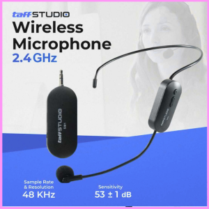 MEGA TaffSTUDIO MIKROPON MIC Wireless Bando karaoke imam masjid mengajar konten kreator UHF HX-W002