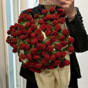 ROLL 110m Rose Bouquet Blankets Handmade Crocheted DIY Flower Bouquet Blanket Crochet Kit Creative Lily of The Valley Blankets Gift