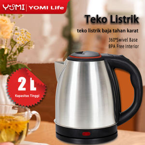 Teko Listrik Stainless Steel 2.0L Besar Otomatis Electric Kettle Pemanas Air mati sendiri