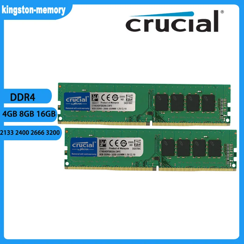NEW Crucial DDR4 RAM 4GB 8GB 16GB 2400MHz 2666MHz 3200MHz Desktop