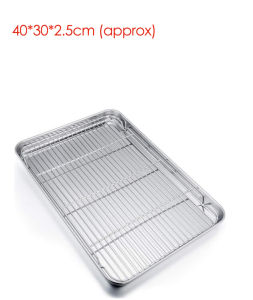 Premium Stainless Steel Oven Baking Tray Removable Cooling Rack Set Plate BBQ Tray Baking Pan Dish Grill Mesh Kitchen Tool