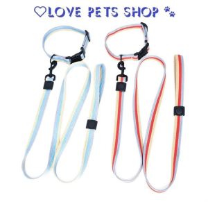 Bộ dây dắt Chó kèm vòng cổ bằng vải canvas chắc chắn dây dài 1.5m - Love Pets Shop