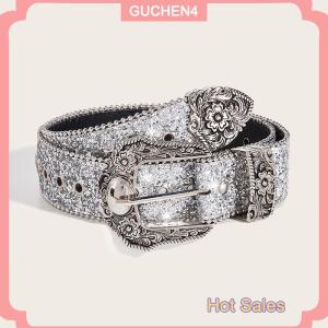 GUCHEN4🎀 Cá Tính Gothic Rhinestone Thắt Lưng Cho Phụ Nữ Cô Gái Thời Trang PU Thắt Lưng Da Cao Bồi Phương Tây Y2K Retro Jeans Váy Trang Trí Nội Thất Dây Thắt Lưng