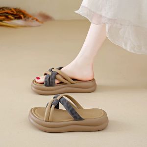Free Shipping WomenS Slippers 2026 New Summer Collection Fashionable Thick-Soled Sandals For Outdoor Wear Perfect With Dresses Featuring A Delicate Soft Sole And A High-End Feel