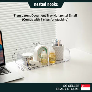 Transparent Magazine Books File Holder Stacked A4 Document Stackable A5 Letter Paper Tray Study Office Desktop Storage Organizer