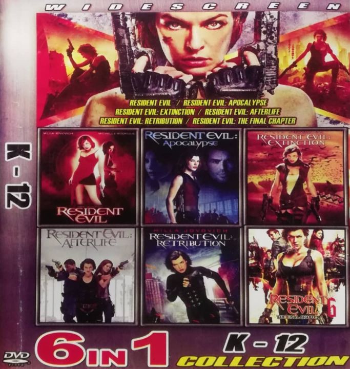 DVD English Movie Resident Evil 6 In 1 Collection K 12