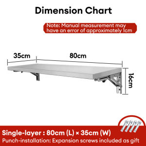 COHF 304 Stainless Steel Wall-Mounted Foldable | Foldable Wall-Mounted Rack | Space-Saving Wall Shelf for Kitchen Balcony Small Apartment