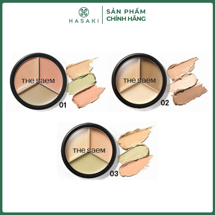Che Khuyết Điểm The Saem Triệt Sắc 3 Ô Cover Perfection Triple Pot ...