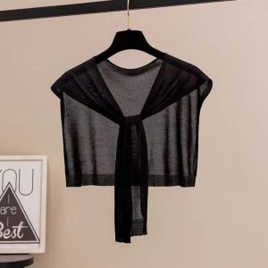 XYAX Áo choàng Khăn choàng dệt kim Cape Mỏng Khăn quấn cổ Thanh lịch Che đậy Khăn choàng đan Phụ nữ