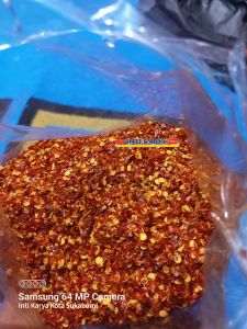 Cabe bubuk kasar murni kemasan 500 gram super pedas tidak pahit halal cod