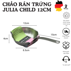 Chảo chiên trứng chảo inox rán trứng chảo tròn JULIA chảo inox chống dính chảo 12cm