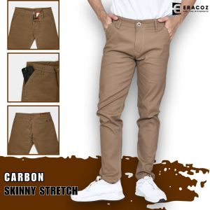 ERACOZ Celana Chino Panjang Pria Carbon Stretch Skinny Fit Big Size Jumbo Mocha