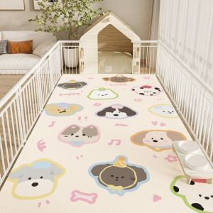 LETIGO Non Slip Pet Carpet Waterproof Cute Cartoon Cleaning Mat  Urine Repellent Flooring Dog Cat Mat