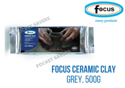 ART HUB - FOCUS Air Drying Ceramic Clay 500 grams (Hardening Non-toxic Mold Pottery Grey White)