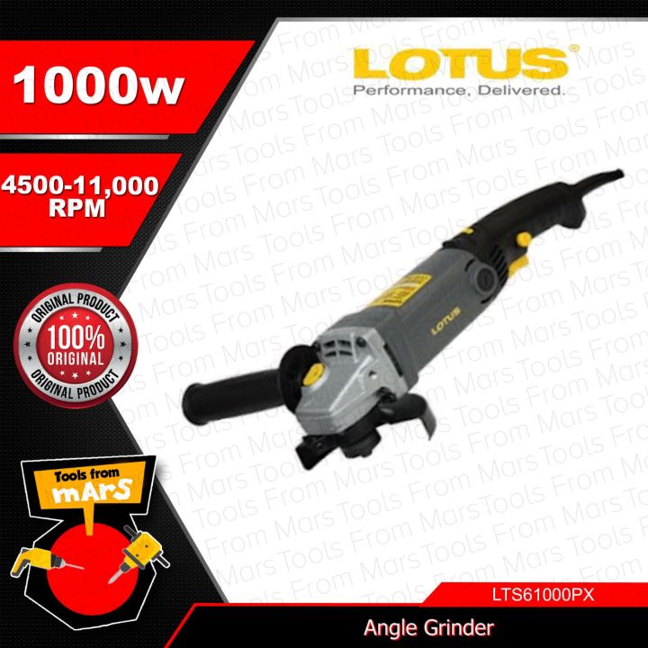 LOTUS Heavy Duty 1000W Angle Grinder 4 Trigger with carbon brush LTSG1000PX TFM LPT