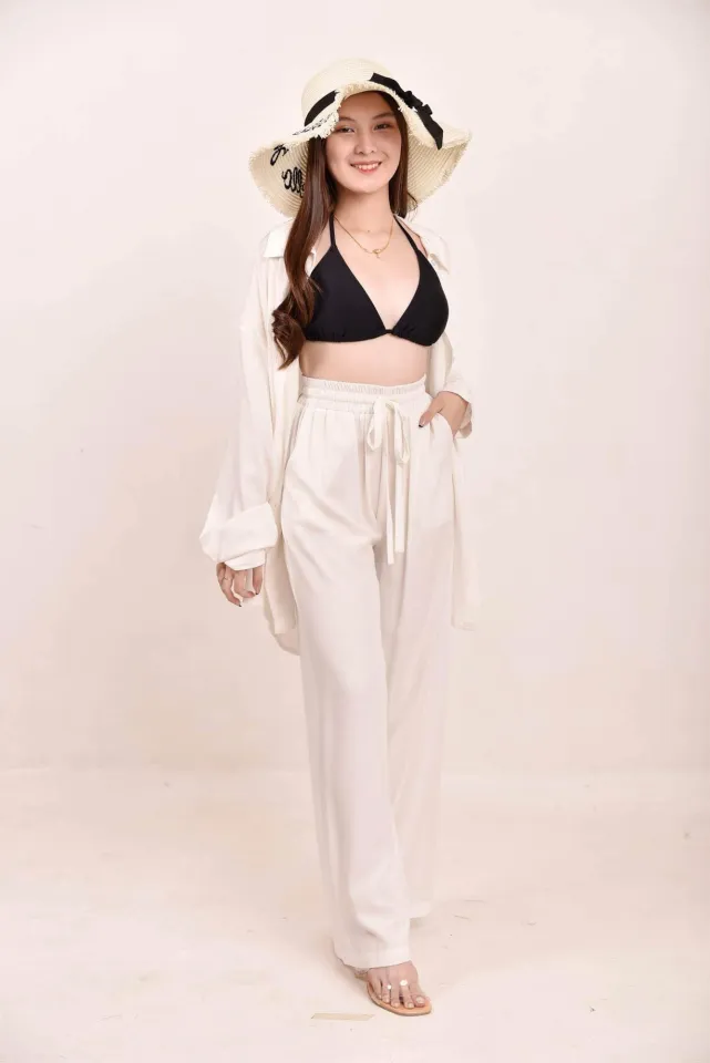 POLO LONG SLEEVE COORDINATES TERNO PANTS SUMMER BEACH OUTFIT UP