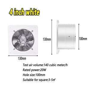 Kitchen Bathroom Stainless Steel Household Strong Ventilation Exhaust Fan 4/6/8/10/12 Inches