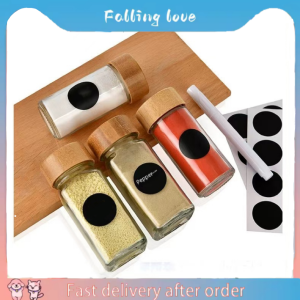 12pcs Kitchen 4oz Condiment jar Multi-functional glass square condiment jar set bamboo and wood lid with accessories 120ml small bottle