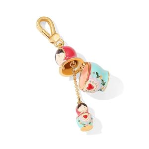 HULEQQI Cổ điển Dây chuyền búp bê Matryoshka Crystal Trái tim Móc khóa có thể mở và đóng được Sáng tạo Đồ trang sức Xương đòn Quà tặng lễ hội