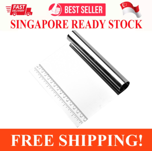 PRO DOUGH PASTRY SCRAPER CUTTER CHOPPER STAINLESS STEEL MIRROR POLISHED WITH MEASURING SCALE MULTIPURPOSE CAKE PIZZA CUTTER PASTRY BREAD SEPARATOR SCALE KNIFE