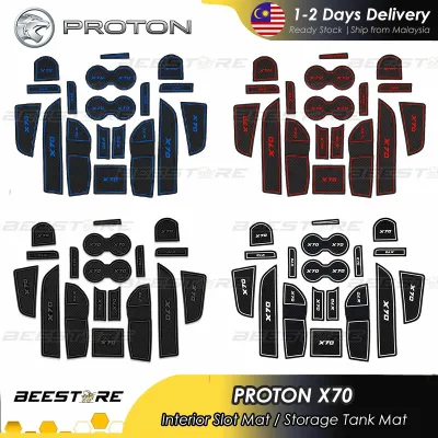 [FACTORY PRICE] Proton X70 NEW Interior Slot Mat Rubber M Anti-slip Accessories Bodykit Gear Up Aksesori Kereta 2022 Car Accessories 2021 2020 2019 2018